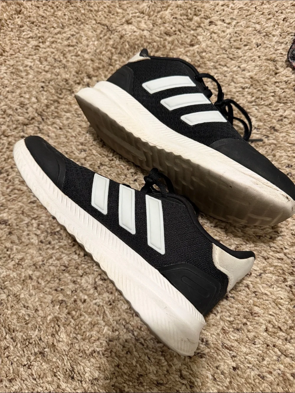 Kids adidas Black Athletic Sneakers with White Accents